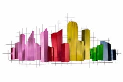 Sculpture Murale En Métal 'Domestic Charm' 130x60x6cm