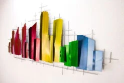 Sculpture Murale En Métal 'Domestic Charm' 130x60x6cm -Magasin De Rénovation Domiciliaire kl01524 braun beige abstrakt rechtecke gross klein modern deko wandskulpturen 05