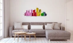 Sculpture Murale En Métal 'Domestic Charm' 130x60x6cm -Magasin De Rénovation Domiciliaire kl01524 braun beige abstrakt rechtecke gross klein modern deko wandskulpturen 08