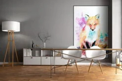 XXL Tableaux à L'huile 'On The Hunt' | Pièce Unique Peinte à La Main 120x180cm -Magasin De Rénovation Domiciliaire kl01557 bunt fuchs natur tier deko modern acryl gemaelde oel bild 0001 09l0663lxymmtlt