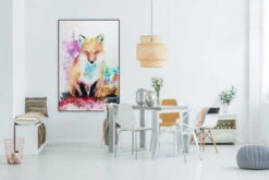 XXL Tableaux à L'huile 'On The Hunt' | Pièce Unique Peinte à La Main 120x180cm -Magasin De Rénovation Domiciliaire kl01557 bunt fuchs natur tier deko modern acryl gemaelde oel bild 0001 10dv8yvc0iqkcmx