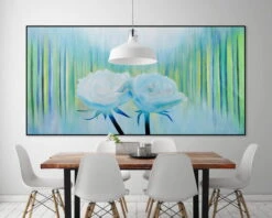 XXL Tableaux à L'huile 'Rosa Celeste' | Pièce Unique Peinte à La Main 200x100cm -Magasin De Rénovation Domiciliaire kl01567 rose weiss blau himmel modern acryl gemaelde oel bild 0001 07