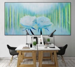 XXL Tableaux à L'huile 'Rosa Celeste' | Pièce Unique Peinte à La Main 200x100cm -Magasin De Rénovation Domiciliaire kl01567 rose weiss blau himmel modern acryl gemaelde oel bild 0001 09