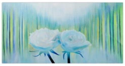 XXL Tableaux à L'huile 'Rosa Celeste' | Pièce Unique Peinte à La Main 200x100cm -Magasin De Rénovation Domiciliaire kl01567 weiss blau rose blume blau weiss oel gemaelde oel bilder handgemalte unikate moderne kunst 0001 11