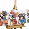 Tableau Peint à La Main 'Fashionistas' 120x40cm | Avec Certificat D'authenticité 2 Tableau Peint à La Main 'Fashionistas' 120x40cm | Avec Certificat D'authenticité -Magasin De Rénovation Domiciliaire kl01603 hunde bunt tiere lustig modern acryl gemaelde oel bild 02