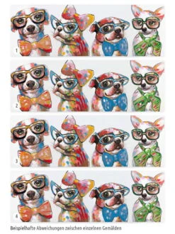Tableau Peint à La Main 'Fashionistas' 120x40cm | Avec Certificat D'authenticité -Magasin De Rénovation Domiciliaire kl01603 hunde bunt tiere lustig modern acryl gemaelde oel bild 06