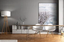 XXL Tableaux à L'huile 'Coastlined' | Pièce Unique Peinte à La Main 120x180cm -Magasin De Rénovation Domiciliaire kl01623 stadt kueste meer grau modern acryl gemaelde oel bild 0001 09