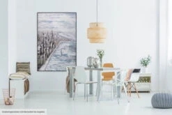 XXL Tableaux à L'huile 'Coastlined' | Pièce Unique Peinte à La Main 120x180cm -Magasin De Rénovation Domiciliaire kl01623 stadt kueste meer grau modern acryl gemaelde oel bild 0001 10