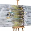 XXL Tableaux à L'huile 'Intense Illusions' | Pièce Unique Peinte à La Main 100x200cm -Magasin De Rénovation Domiciliaire kl01721 grau gelb abstrakt relief modern acryl gemaelde oel bild 0002 02