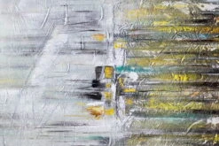 XXL Tableaux à L'huile 'Intense Illusions' | Pièce Unique Peinte à La Main 100x200cm -Magasin De Rénovation Domiciliaire kl01721 grau gelb abstrakt relief modern acryl gemaelde oel bild 0002 03