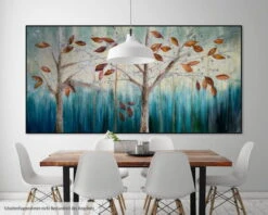 XXL Tableaux à L'huile 'Hokuspokus' | Pièce Unique Peinte à La Main 200x100cm -Magasin De Rénovation Domiciliaire kl01800 wald herbst baeume blaetter modern acryl gemaelde oel bild 0001 07