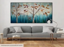 XXL Tableaux à L'huile 'Hokuspokus' | Pièce Unique Peinte à La Main 200x100cm -Magasin De Rénovation Domiciliaire kl01800 wald herbst baeume blaetter modern acryl gemaelde oel bild 0001 08