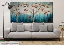 XXL Tableaux à L'huile 'Hokuspokus' | Pièce Unique Peinte à La Main 200x100cm -Magasin De Rénovation Domiciliaire kl01800 wald herbst baeume blaetter modern acryl gemaelde oel bild 0001 09