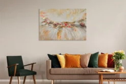 Tableau Peint à La Main 'Calme Avant La Tempête' 120x80cm | Avec Certificat D'authenticité -Magasin De Rénovation Domiciliaire kl01869 abstrakt beige modern sand modern acryl gemaelde oel bild oelgemaelde 07