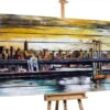 XXL Tableaux à L'huile 'Betörende Kulissen' | Pièce Unique Peinte à La Main 200x100cm -Magasin De Rénovation Domiciliaire kl02012 stadt skyline braun bruecke modern acryl gemaelde oel bild 0001 02