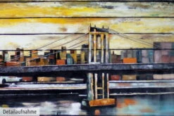 XXL Tableaux à L'huile 'Betörende Kulissen' | Pièce Unique Peinte à La Main 200x100cm 13 XXL Tableaux à L'huile 'Betörende Kulissen' | Pièce Unique Peinte à La Main 200x100cm -Magasin De Rénovation Domiciliaire kl02012 stadt skyline braun bruecke modern acryl gemaelde oel bild 0001 05