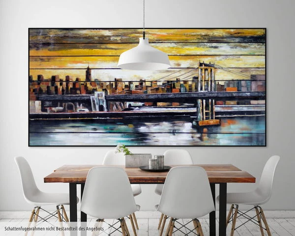 XXL Tableaux à L'huile 'Betörende Kulissen' | Pièce Unique Peinte à La Main 200x100cm 8 XXL Tableaux à L'huile 'Betörende Kulissen' | Pièce Unique Peinte à La Main 200x100cm – Image 6