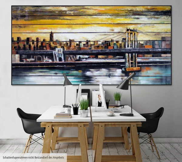 XXL Tableaux à L'huile 'Betörende Kulissen' | Pièce Unique Peinte à La Main 200x100cm 6 XXL Tableaux à L'huile 'Betörende Kulissen' | Pièce Unique Peinte à La Main 200x100cm – Image 4