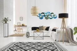 Sculpture Murale En Métal 'Memory Of Water' 105x41x4cm -Magasin De Rénovation Domiciliaire kl02033 abstrakt blau kreise metall skulptur plastik figur modern 03