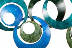 Sculpture Murale En Métal 'Memory Of Water' 105x41x4cm -Magasin De Rénovation Domiciliaire kl02033 abstrakt blau kreise metall skulptur plastik figur modern 06