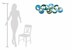 Sculpture Murale En Métal 'Memory Of Water' 105x41x4cm -Magasin De Rénovation Domiciliaire kl02033 abstrakt blau kreise metall skulptur plastik figur modern 07