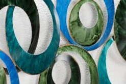 Sculpture Murale En Métal 'Memory Of Water' 105x41x4cm -Magasin De Rénovation Domiciliaire kl02033 abstrakt blau kreise metall skulptur plastik figur modern 09