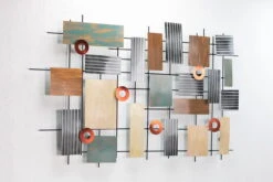 Sculpture Murale En Métal 'State Of Mind' 119x78x5cm 15 Sculpture Murale En Métal 'State Of Mind' 119x78x5cm -Magasin De Rénovation Domiciliaire kl02038 abstrakt vierecke bunt metall skulptur plastik figur modern 05