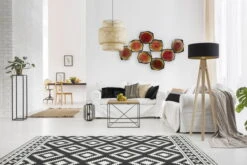 Sculpture Murale En Métal 'Lily Pads' 124x69x8cm -Magasin De Rénovation Domiciliaire kl02043 rund gelb bunt kreise metall skulptur plastik figur modern 03