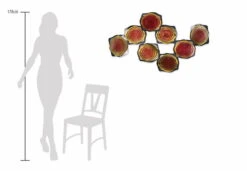 Sculpture Murale En Métal 'Lily Pads' 124x69x8cm -Magasin De Rénovation Domiciliaire kl02043 rund gelb bunt kreise metall skulptur plastik figur modern 07