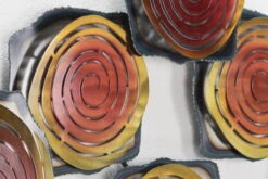 Sculpture Murale En Métal 'Lily Pads' 124x69x8cm -Magasin De Rénovation Domiciliaire kl02043 rund gelb bunt kreise metall skulptur plastik figur modern 09