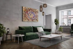 XXL Tableaux à L'huile 'Thousand Miles' | Pièce Unique Peinte à La Main 180x120cm -Magasin De Rénovation Domiciliaire kl02231 abstrakt bunt orange rot blau linien farbkleckse modern acryl gemaelde oel bild oelgemaelde 0001 05