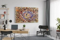 XXL Tableaux à L'huile 'Thousand Miles' | Pièce Unique Peinte à La Main 180x120cm -Magasin De Rénovation Domiciliaire kl02231 abstrakt bunt orange rot blau linien farbkleckse modern acryl gemaelde oel bild oelgemaelde 0001 07