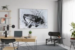 XXL Tableaux à L'huile 'Voller Schwung' | Pièce Unique Peinte à La Main 180x120cm -Magasin De Rénovation Domiciliaire kl02334 abstrakt weiss schwarz linien modern acryl gemaelde oel bild oelgemaelde 0001 07