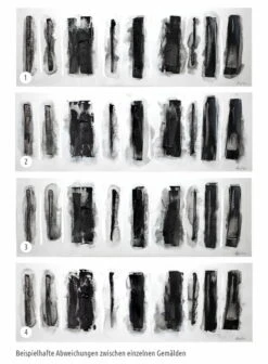 Tableau Peint à La Main 'Pistes Dans La Neige' 150x50cm | Avec Certificat D'authenticité -Magasin De Rénovation Domiciliaire kl02459 abstrakt weiss schwarz modern acryl gemaelde oel bild 06