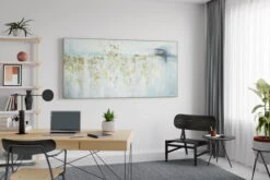 XXL Tableaux à L'huile 'Prächtiger Schein' | Pièce Unique Peinte à La Main 200x100cm -Magasin De Rénovation Domiciliaire kl02797 abstrakt weiss grau gold grau beige oel gemaelde oel bilder handgemalte unikate moderne kunst 0002 07
