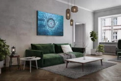 XXL Tableaux à L'huile 'Tor Zur Zeit' | Pièce Unique Peinte à La Main 180x120cm -Magasin De Rénovation Domiciliaire kl02822 abstrakt kreis blau gruen blau gruen oel gemaelde oel bilder handgemalte unikate moderne kunst 0001 05