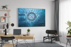 XXL Tableaux à L'huile 'Tor Zur Zeit' | Pièce Unique Peinte à La Main 180x120cm -Magasin De Rénovation Domiciliaire kl02822 abstrakt kreis blau gruen blau gruen oel gemaelde oel bilder handgemalte unikate moderne kunst 0001 07
