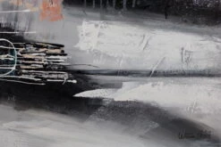 Tableau Peint à La Main 'Galerie Des Glaces' 80x120cm | Avec Certificat D'authenticité -Magasin De Rénovation Domiciliaire kl03285 abstrakt formen grau bunt acryl gemaelde acryl bilder leinwandbilder moderne kunst 02