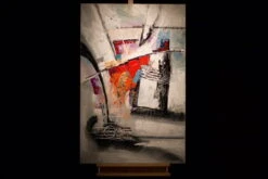 Tableau Peint à La Main 'Galerie Des Glaces' 80x120cm | Avec Certificat D'authenticité -Magasin De Rénovation Domiciliaire kl03285 abstrakt formen grau bunt acryl gemaelde acryl bilder leinwandbilder moderne kunst 06