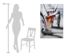 Tableau Peint à La Main 'Galerie Des Glaces' 80x120cm | Avec Certificat D'authenticité -Magasin De Rénovation Domiciliaire kl03285 abstrakt formen grau bunt acryl gemaelde acryl bilder leinwandbilder moderne kunst 07