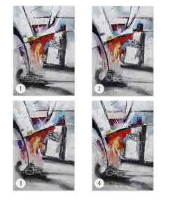 Tableau Peint à La Main 'Galerie Des Glaces' 80x120cm | Avec Certificat D'authenticité -Magasin De Rénovation Domiciliaire kl03285 abstrakt formen grau bunt acryl gemaelde acryl bilder leinwandbilder moderne kunst 08