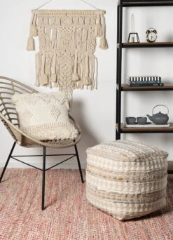 Tapis Fait à La Main 'Red Blossom' En 160x230cm -Magasin De Rénovation Domiciliaire kl03357 modern muster baumwolle rot modern teppich laeufer vorleger textilien 02