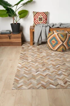 Tapis Fait à La Main 'Montagnes Du Désert' En 160x230cm -Magasin De Rénovation Domiciliaire kl03368 modern muster baumwolle beige modern teppich laeufer vorleger textilien 03