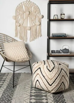 Tapis Fait à La Main 'Alpha Et Omega' En 160x230cm -Magasin De Rénovation Domiciliaire kl03410 muster streifen gummi grau beige modern teppich laeufer vorleger textilien 02