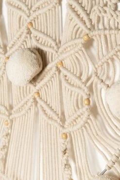 Tissage Mural Fait à La Main 'Fleur Immortelle' 50x80cm 7 Tissage Mural Fait à La Main 'Fleur Immortelle' 50x80cm -Magasin De Rénovation Domiciliaire kl03449 muster fransen baumwolle weiss modern makramee wandbehang wandteppich 04