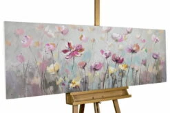 Tableau Peint à La Main 'Rêve Floral' 150x50cm | Avec Certificat D'authenticité