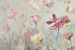 Tableau Peint à La Main 'Rêve Floral' 150x50cm | Avec Certificat D'authenticité -Magasin De Rénovation Domiciliaire kl03717 wiese blumen rosa gelb acryl gemaelde acryl bilder leinwandbilder moderne kunst 10