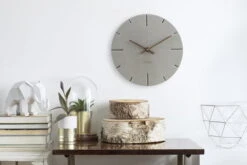 Horloge Murale Design 'THE PROFOUND.' -Magasin De Rénovation Domiciliaire kl04971 grau braun design wanduhr wanduhr modern design minimalistisch 06