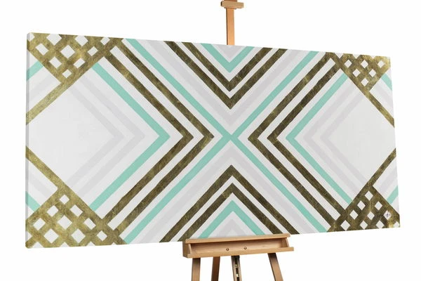 XXL Tableaux à L'huile 'Restrained Elegance' | Pièce Unique Peinte à La Main 200x100cm 3 XXL Tableaux à L'huile 'Restrained Elegance' | Pièce Unique Peinte à La Main 200x100cm