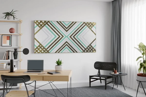 XXL Tableaux à L'huile 'Restrained Elegance' | Pièce Unique Peinte à La Main 200x100cm 9 XXL Tableaux à L'huile 'Restrained Elegance' | Pièce Unique Peinte à La Main 200x100cm – Image 7